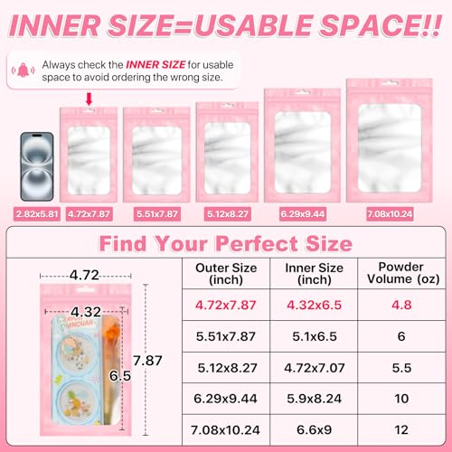 ANZNKU 100 Pcs Colorful Mylar Bags, Resealable Smell Proof Bag Foil Pouch | 5Colors, 4.72x7.87", Frosted Clear Window, Seal Zip Baggies, Packaging Bags for Small Business Candy Jewelry Treat Favor - color: 5 Colors -1, size: 4.72x7.87 inches