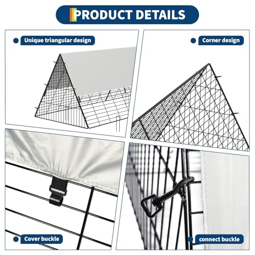 GarveeLife Metal Chicken Tunnel with Waterproof & Anti-UV Cover, Chicken Run for Yard, Outdoor Backyard Farm, Portable Chicken Coop for Hens, Ducks, Rabbits, 118.1x28x24.2 inch - size: 40.2"L x 29.1"W x 1.4"H