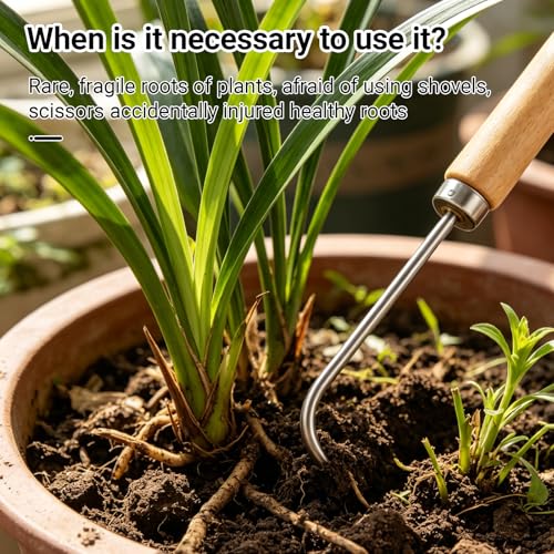 Crack Weeder Hook Crevice Weeding Tool Single Claw Root Hook for Outdoor Garden Digging Cultivator Weed Remover Potted Landscape Maintenance