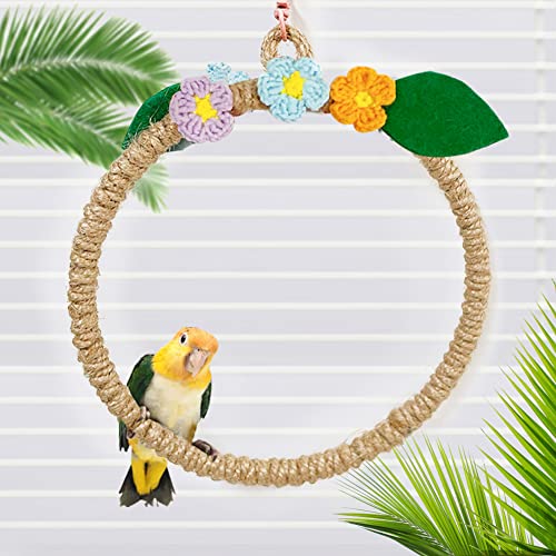 La La Pet® Bird Rope Swing with Hanging Hook Bird Rope Perch Bird Swing Perch Bird Perch Stand Bird Cage Toy for Parrot Budgie Parakeet Cockatiel Cockatoo Conure Large - color: Large