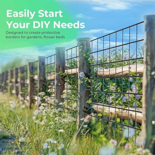 (40 in x 50 ft) Garden PVC Welded Wire Fence, Mesh Size 2 in x 3 in, 16-Gauge Welded Wire Fence, Poultry Protection Animal Fence, Includes Gloves and Pliers - size: 40 inch x 50 ft