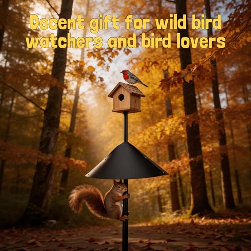 Squirrel Baffle for Bird Feeder Pole, Squirrel Guard Defender, Squirrel Proof Bird Feeders for Outdoors Hanging Cover, Outside Pole Mount Bird House Guard for Outdoor Shepherd's Hook, 19In, 1 Pack