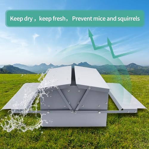 Automatic Chicken Feeder Treadle Poultry Feeding Trough Plastic Spraying Steel 25lb No Spill for Roosters Duck Goose and Turkey