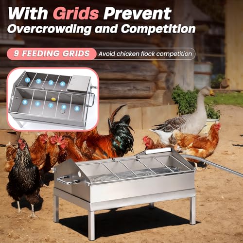 2 in 1 Automatic Chicken Waterer and Feeder | Stainless Steel Chicken Water Feeder With Float Valve, Poultry Water Dispenser for Duck Turkey Quail Pigeon, Easy to Clean