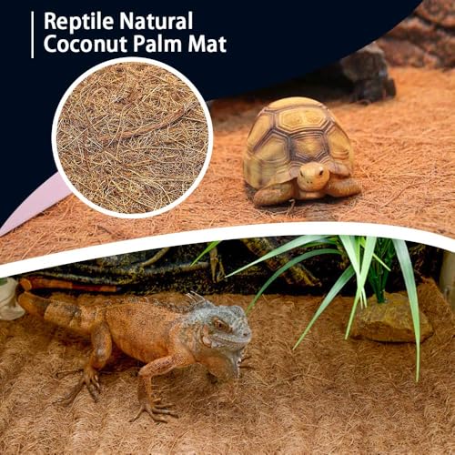 Hamiledyi 35.4×15.7" Reptile Carpet Coconut Fiber Substrate Large Lizard Cage Mat Coco Fiber Liner Snake Bedding Natual Coconut Fiber Carpet for Bearded Dragon Turtles Iguana Tortoises - size: 15.7x35.4inch