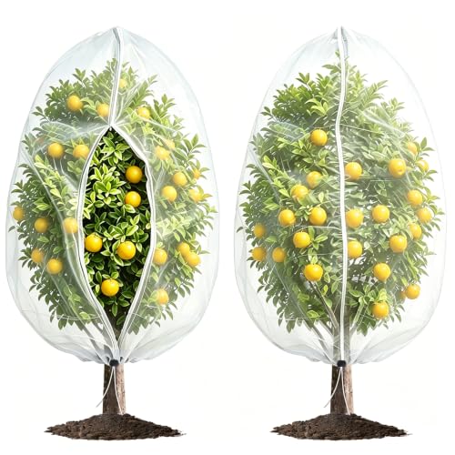 Bird Netting for Garden Protection, 2 Pack 13.2Ft x 9.84Ft Garden Netting | Reusable Fruit Tree Netting, Blueberry Netting, Fine Mesh with Zipper, Drawstring & Lock Buckle, Keeps Birds & Insects Away - size: 2 Pack 13.2Ft x 9.84Ft