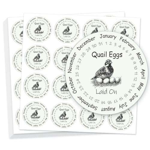 320 Pcs Quail Farm Fresh Eggs Stickers, 2 Inch Round Unwashed Eggs Carton Labels Sticker PET Adhesive Egg Packaging Stickers for Box Container Carton Farm Supplies - color: Quail Eggs