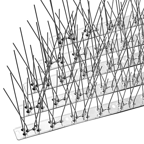 OFFO Bird Spikes with Stainless Steel Base, Covers 73.7 Feet(22.5m) Durable Bird Spikes Arrow Pigeon Spikes Fence Kit for Keeping Small Bird, Crows and Woodpeckers Away - size: 73.7 Feet