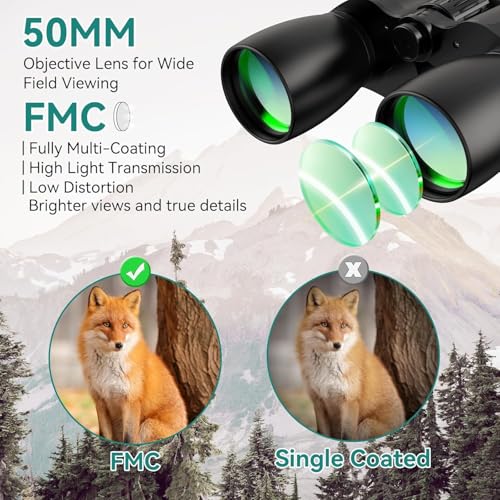 MLight 10-30X50 Zoom Binoculars for Adults, High Powered Military Binoculars for Bird Watching, Hunting, Outdoor, Hiking, Concerts Large View, Waterproof, BK7 Prism, FMC Lens, Low Light Night Vision - color: 10-30X50 (BAK7)