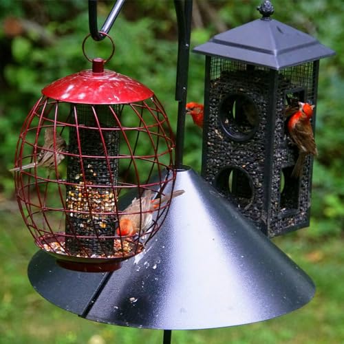 4 Sets 18 Inches Squirrel Baffle for Bird Feeder Pole, Outside Pole Mount House Guard Bird Feeder Baffle for Shepherd's Hook, Preventing from Squirrels, Raccoons(Black) - color: Black