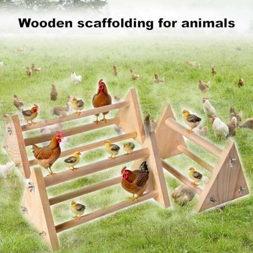 Chicken Perch for Coop -size13 L x 5.9" W x 6.5" H- Heavy Duty Poultry Roosting Bar with Natural Pine Wood-Durable Chicken Coop Accessories，Chick Perch Training Toys for Bird Baby Chicks Parrot