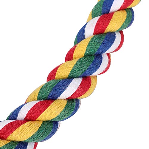 Bird Rope Perch, Colorful Bendable Chewable Cotton Ropes Perch Stand for Parrot Budgie Parakeet Cockatiel Conure Lovebird Finch Canary (S)