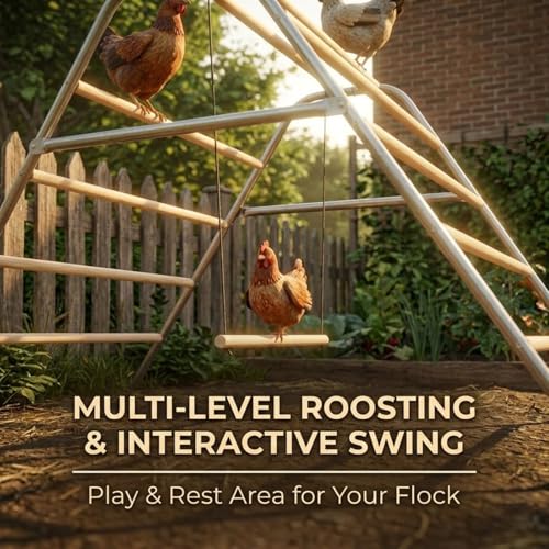 CHIKENCOOP Chicken Coop Roosting Perch Essentials：Perfect for Backyard Poultry, Easy Installation Farm Roost Toys for Chickens(81.7''L x 41.3'' W x 41.7H'') - size: 81.7"L x 41.3"W x 41.7"H