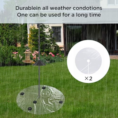 2 PCS 47.24 Inch Bird Seed Catcher for Pole & Ground - Clear PE Outdoor Mat for Under Bird Feeder, Waterproof Bird Feeder Seed Catcher Tray for Ground, Lawn Protector for Garden Patio