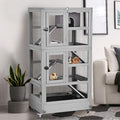 GUTINNEEN Ferret Cage Chinchilla Cage Five Layer Mobile Small Animal Cages Anti-Chewing for Rat Squirrel 55.2" H - size: 27.6"L x 20"W x 55.2"H