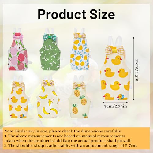 Bird Diaper, 6Pcs Reusable Parrot Diapers with Waterproof Inner (Medium) | Washable Parrot Diapers for Indoor Parakeet Lovebird Canary