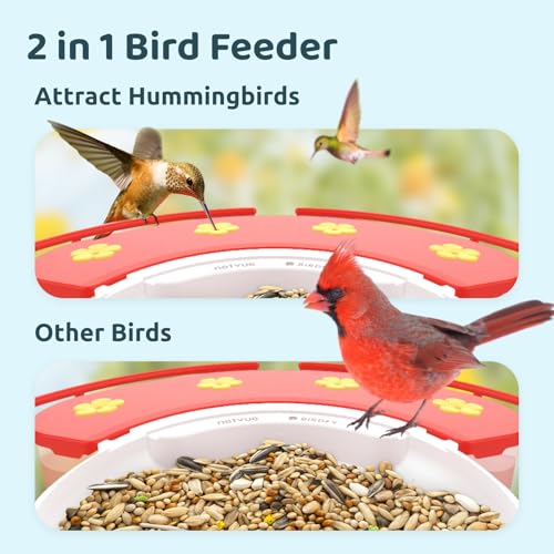 NETVUE Birdfy® Hummee Smart Hummingbird Feeder with Camera, Auto Capture Bird Videos & Birdwatching Up-Close, 2 in 1 Feeders Attract More Hummingbirds, Ideal Present for Bird Lover - color: Blue, style: Hummee