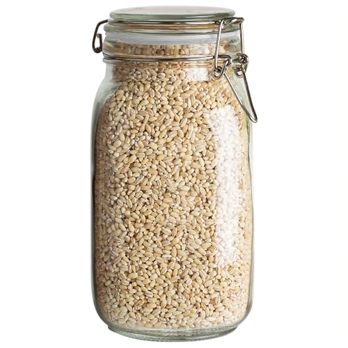 Glass Jar with Airtight Lid 50 oz | Food Storage Jar, Wide Mouth, Leak Proof Kitchen Canister - size: 50 oz