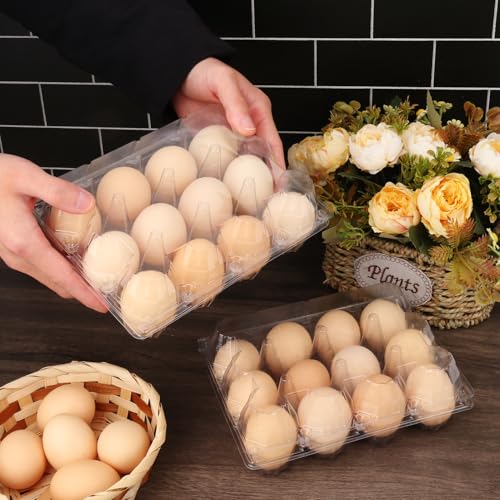 130 Packs 3 x 4 Clear Egg Cartons, 1 Dozen Plastic Egg Cartons, Transparent Chicken egg Trays Holds up to 12 Eggs for Storage and Market Display