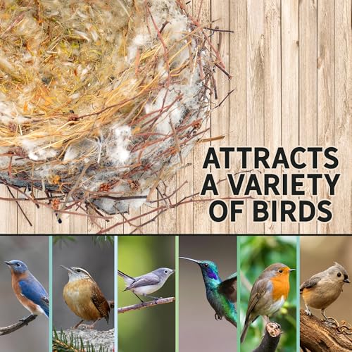 Uncle Dunkels Replacement Cotton for Bird Nest Material Holder, All-Natural Bag to Refill Hanging Bird Nest Material Dispenser