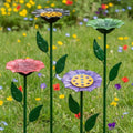 dreamysoul 4 Pack Bee Watering Station, Bee Waterer for Honey Bee & Butterfly, Metal Bee Bath with Flower Design for Garden Yard - color: Colorful-e