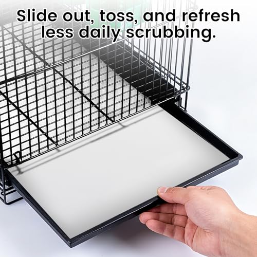 17.7x13.8in Bird Cage Liners,100 Sheets Pre-Cut Cage Tray Pads | Disposable Absorbent Non-woven Pads Absorb Moisture and Collect Feathers for Parrots, Cockatiels, Parakeets and Finches - size: 17.7x13.8in-100P