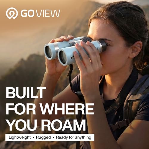 ZOOMR 10x34 Binoculars for Adults, BAK4 Prism - Miami Blue | Lightweight, Fully Multi-Coated Optics, Smartphone Adapter Compatible, Waterproof IPX5/6 PORTR™ Strap with Easy Click Closure - color: Miami Blue
