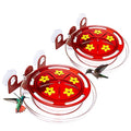 Kingsyard Window Hummingbird Feeder with 3 Extra Strong Suction Cups | Leak-Proof Design, Built-in Ant Moat & 5 Bee-Proof Ports, Circular Perch with 360° Feeding, 8 oz Nectar Capacity (2 Pack)