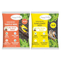 Happy Wings Thistle Seed & Sunflower Seeds Bird Food Combo, 5 LB x 2 Pack | Oil Rich, High Fat & Energy Content, Single Grain, USDA & BRC-GS Approved, Finches, Sparrows, Chickadees, Cardinals, No Mess - size: 5 lb Thistle/Sunflower Seed Combo