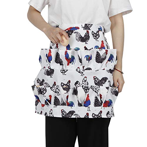 Qiilu Egg Collecting Apron for Chicken Duck Goose Eggs - Multiple Pockets Collecting Gathering Holding Apron for Farmhouse Supplies (2 M)