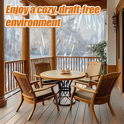 6.6x10ft Anti-Tear Clear Tarp Waterproof - 2pcs Windproof Poly Tarpaulin, Heavy Duty Transparent Enclosure with Grommets for Covering Chicken Coops Greenhouse Garden Plants - size: 6.6x10ft
