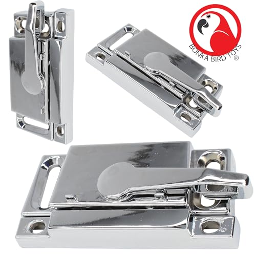 30001H Half Circle Lock for Bird Cages, Durable and Lightweight Bird-Safe Lock with Reflective Finish, Easy 2-Part Installation, Ideal for Cage Door Security - size: Pack of 1