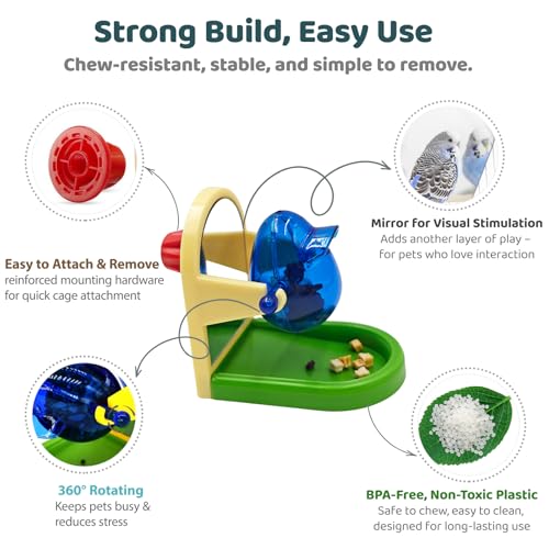 Rat Toys for Pet Rats, Enrichment Toy Cage Cccessories, Bird Foraging Toys Interactive Intelligence Growth Puzzle Games, Treat Dispensing Slow Feeder for Rats Cage, Bird Foraging Toy for Parakeet