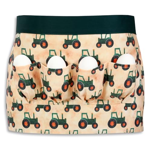 Plum Hill Chicken Egg Collecting Apron - Egg Gathering Aprons for Toddlers and Little Kids - Child Egg Apron for Fresh Eggs - color: Green