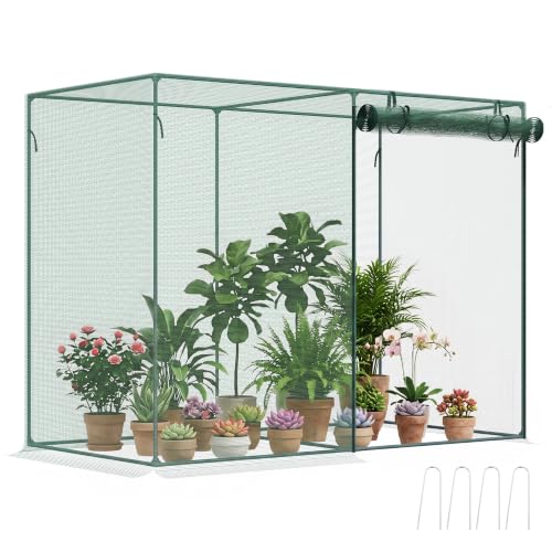 Outsunny 6' x 3' x 5' Crop Cage, Plant Protection Tent, Green | Zippered Doors, for Vegetable Garden Backyard Outdoor Use