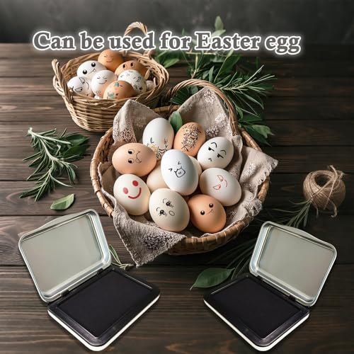 2 PCS Egg Date Marking Stamp Ink Pad, 2.95 x 2.16 inches, for Fresh Eggs (Black) - color: 2 Black