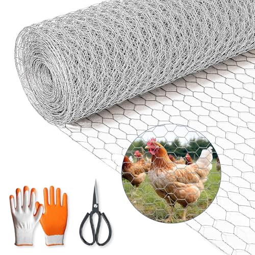 Chicken Wire,16"×50FT Hexagonal Chicken Wire Fencing Mesh for Garden Craft | Hot-dip Galvanized Chicken Wire, Sturdy Chicken Wire Roll Plant Protector,Rabbit Fence, Wire Fence Rolls for Craft Projects - size: 16*50ft
