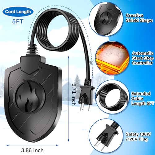 100W Bird Bath Heater, Birdbath Heaters for Outdoor Bird Bath Water Heater in Winter Submersible Thermostat Control, Heated Bird Bath Deicer for Outside Bird Chicken Poultry Livestock (Black) - color: Black