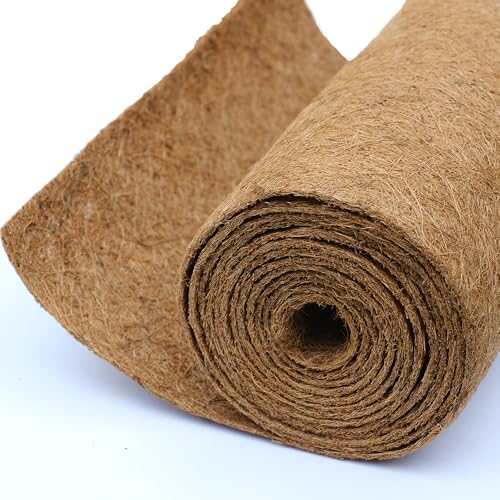 Coco Coir Liner, Yarrdfir 16x40 inch Natural Coconut Liners for planters Flower Basket, Natural Coconut Fiber mat, Garden Decoration, Animal pet pad, Reptile Carpet - size: 1 Count (Pack of 1)