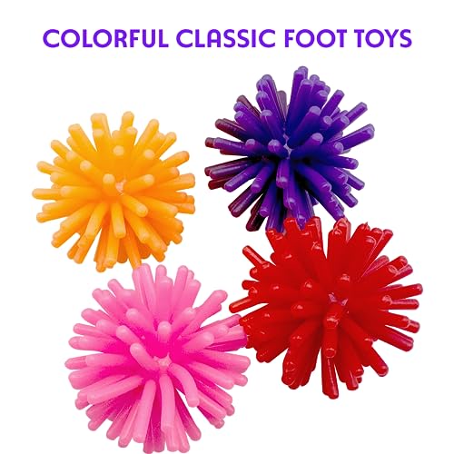by M&M 2142 Pk24 Rainbow Spike Balls - Classic Rubber Bird Foot Toys, Soft Spikes, Lighweight, Fun to Grab, Small Pets Budgie Cockatiel Lovebird Parrotlet