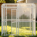 Wonline Large Walk-in Bird Cage Aviary, White | Extra-large outdoor cage for macaws, cockatoos, parrots, canaries. Double doors, 86.5"L×60.5"W×80.4"H - color: White