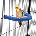 FrgKbTm U Shape Parrot Perch Stand Toy Bird Platform Sand Paw Grinding Clean Stick Exercise Conure Budgie Cockatiel Cage Accessories (Small-Blue)