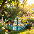 3-Tier Solar Cascade Hanging Bird Bath Fountain | Solar Powered, Cascading Water Flow, Hanging Design, Outdoor Bird Bath, No Wiring Needed