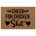 Funny Chicken Doormat, Low Profile Non Slip Entry Rug, 23.6x15.7 Inch | Low profile polypropylene doormat with rubber backing and chicken-themed humor for porch, entryway, patio, and front door.