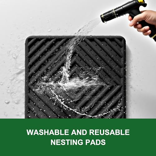 Nesting Pads for Chicken Coop - Chicken Nesting Pads for Laying Eggs 4 Pack, Washable & Reusable Chicken Coop Accessories, Black