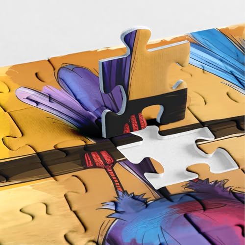 Fantasy Bird Puzzles for Adults 1000 Pieces, Funny Animal Art Jigsaw Puzzles, Colorful Chicken Impossible Puzzles - color: Pt-1040