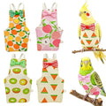 4Pcs Bird Diapers Bird Harness Flight Suits Diapers Reusable Parrot Nappy with Waterproof Inner Layer Washable Cute Urine Wet Suit Costume for Cockatiel Conure Budgie Parakeet-Fruit,L