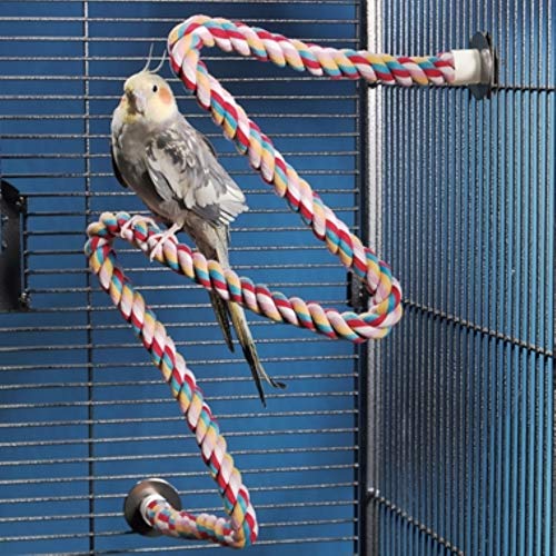 JW Pet Comfy Perch For Birds Flexible Multi-color Rope, Large - 36" Length - size: Large, style: 36"
