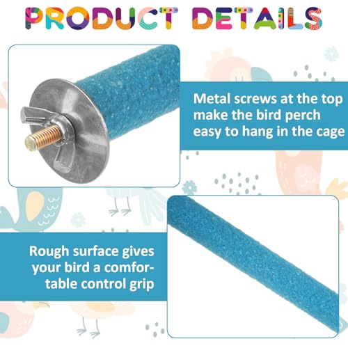 10 PCS Bird Perch Parrot Stand Wood Parrot Perch Stand Platform Natural Paw Grinding Stick Bird Cage Accessories for Budgies Cockatiels Cockatoo Conure Parakeet