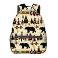 Rustic Woodland Bear Backpack,Black Bears Polyester Backpacks,Lightweight Double Shoulder Back Pack for Women,Forest Cabin Bookbag,School Bag Gifts,Casual Travel Daypack Book Packs - color: Bear